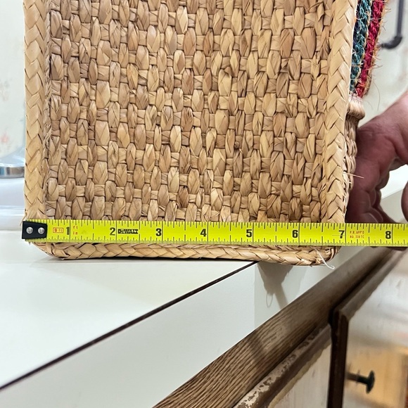 Large vintage woven wicker tote bag in "Boho" style - Picture 10 of 16